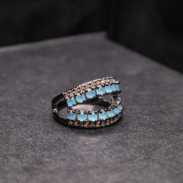 Zircoon Double Sided Blue Stone Ring